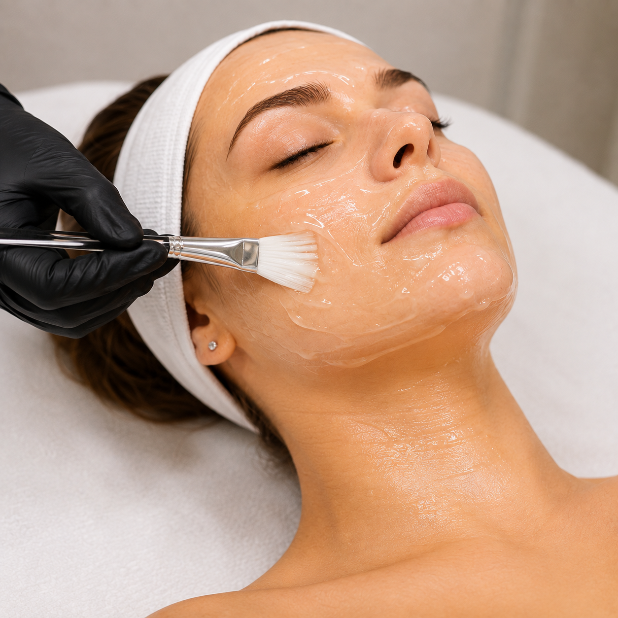 Coupling gel applied before HIFU treatment